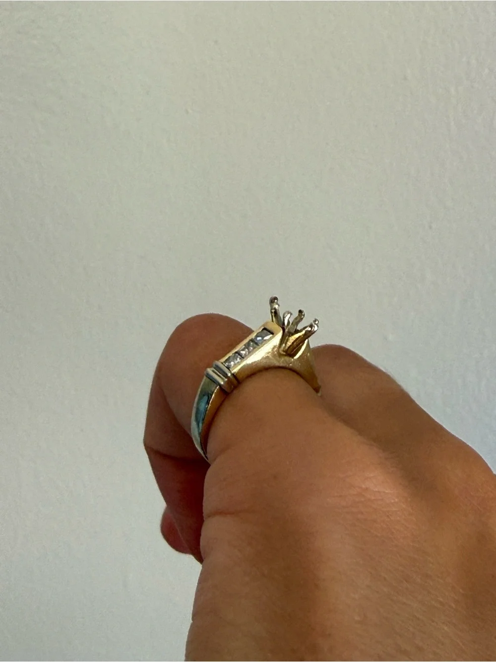 14k yellow gold diamond engagement ring